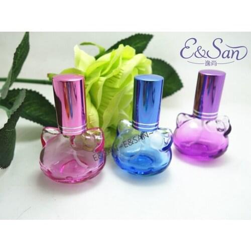 Wholesale P47-10ML KITTY cat Spray Color Cosmetics Perfume Glass Spray Empty Bottles 100PCS/LOT