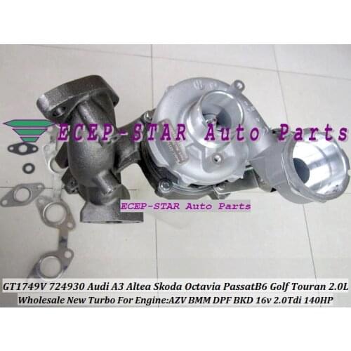 Free Ship GT1749V 724930 724930-5009S 724930-0004 Turbo Turbocharger For AUDI A3 Skoda VW Passat B6 Golf Touran AZV BMM BKD 2.0L