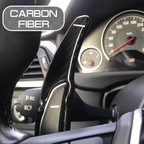 Carbon Fiber Car Steering Wheel Extend Paddle For BMW M2 M3 M4 M5 M6 X5M X6M Shifters Covers Car Stickers