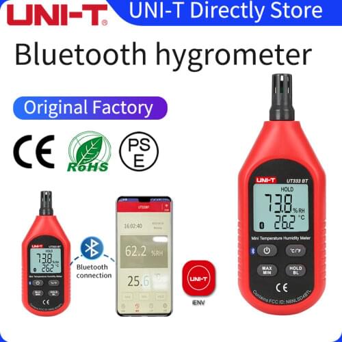 UNI-T UT333BT Mini Temperature Humidity Meter Light weight ergonomic design user-friendly interface MAX/MIN modes