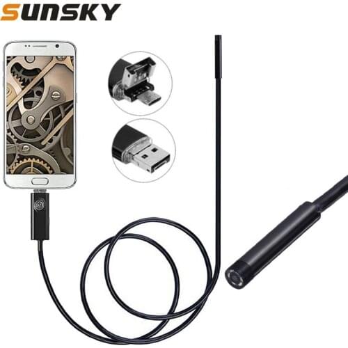 2 in 1 Micro USB&USB Endoscope Waterproof Snake Tube Inspection Camera with 6 LED for Newest OTG Android Phone Vehicle Detector