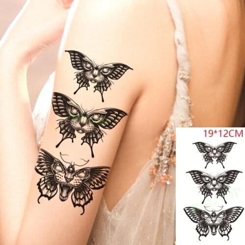 Waterproof Temporary Tattoo Stickers Butterfly Tiger Face Cat Animal Fake Tatto Flash Tatoo Body Art for Women Men