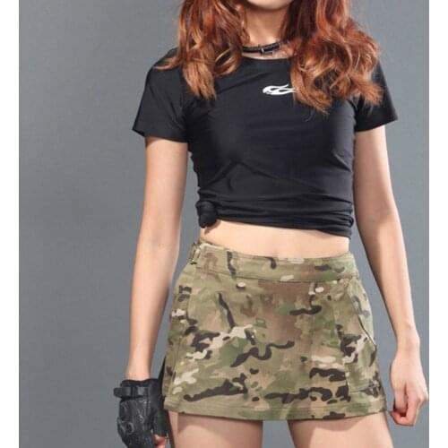 Women Summer Camouflage Breathable Elastic Shorts Culotte Female Outdoor Cycling Sports Climbing Camping Tactical Short Trouser