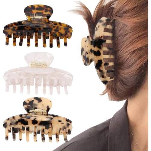 1 PC Womens Hairpin Bath Fashion Leopard Hairpin Girl Ponytail Solid Clip Crab Hair Accessories New Style