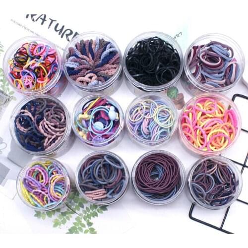 100pcs/set Boxed Baby Girls Elastic Hair Band Rubber Bands Children Hair Ring Ponytail Holder Headband Korea Hair Accessories