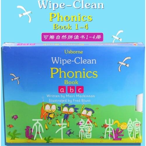 4 Books/Set Wipe Clean Phonics Book 1-4 Natural Spelling Erasable Book Children Kids English Picture Book