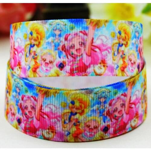 22mm 25mm 38mm 75mm Ruban satin Girls Cartoon Character printed Grosgrain Ribbon party decoration X-02000 10 Yards