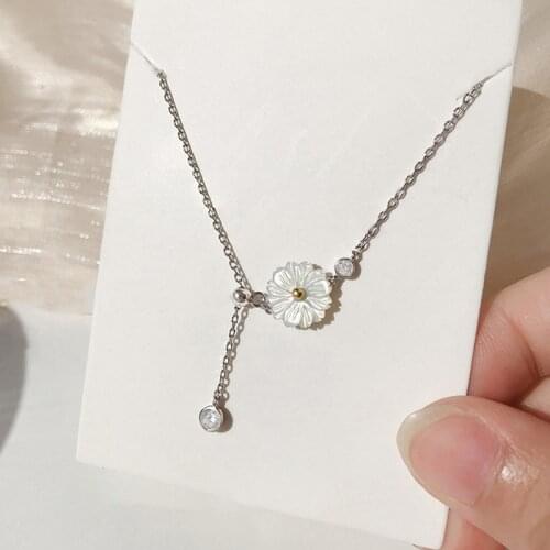 925 Sterling Silver Necklace for Women Zircon Pendant Necklace Trendy Jewelry Accessories Chain Women Wholesale