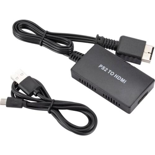 PS2 to HDMI Converter Adapter, Video Converter PS2 to HDMI Converter for HDTV HDMI Monitor Supports All PS2 Display Mode