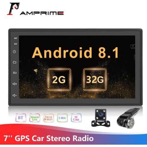 AMPrime 2+16G dIN Andriod Autoradio GPS Navigation Car Multimedia Player WiFi USB FM 7" Car Audio Radio Stereo Backup Monitor