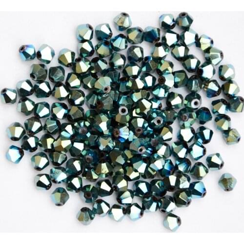 Free Shipping, 288pcs/Lot 6mm metallic green color Chinese Top Quality Crystal Bicone Beads
