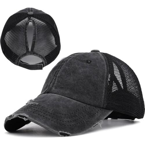 Ponytail Baseball Cap Women Girl Messy Bun Mesh Snapback Cap Summer Tennis Baseball Hats Casual Sport Mesh Caps