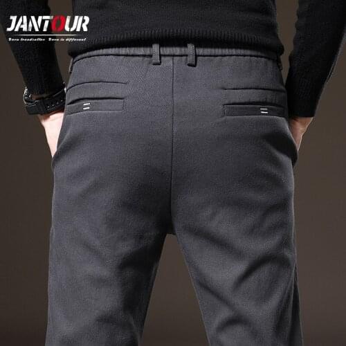 3 Colors 100% Cotton Casual Pants Men 2021 New Classic Style Straight Fit Elastic Trousers Male High Quality Brand Clothes Green