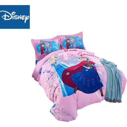 Frozen Elsa and anna princess Pink cotton comforter bedding sets queen size bed sheets twin duvet covers for girls room hot sale