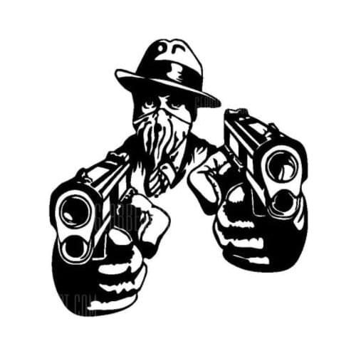 Gangster with Guns Car Styling Stickers Hot Selling Car Window Decoration Vinyl Pattern Decor Waterproof L221