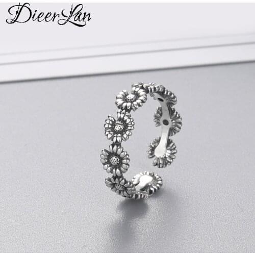 Hot Sale Charming Romantic Sunflower Rings for Women Men Jewelry Adjustable Size Rings Christmas Gift Dropship 2021