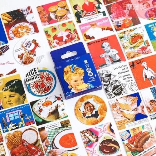 45Pcs/box Stationery Stickers Seal Decorative Stickers Scrapbooking Diary Diy Retro Character Material Boxed Stickers