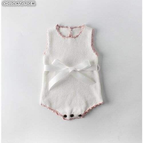 Newborn Baby Girl Clothes Spring Bow Knitted Baby Clothes Baby Romper For Girl 100% Cotton Infant Baby Girls Jumpsuit Romper