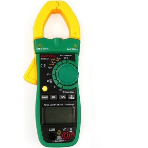 MASTECH MS2138 AC/DC Clamp Meter Digital Multimeter 4000 Counts 1000A Electrical Current Voltage Tester with High Performance