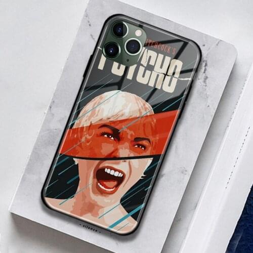 Psycho Hitchcock 1960 film Soft Silicone Tempered Glass For iPhone SE 6s 7 8 Plus X XR XS 11 Pro Max Phone Case Cover Shell