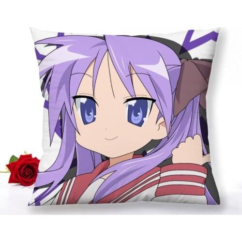 Custom Lucky Star Gir Zipper Pillowcase Home Decoration Satin Fabric Square Pillowcase 40x40cm 60x60cm Bedroom Pillow Cover 1.15