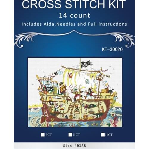 Top Quality popular lovely counted cross stitch kit cut thru pirate ship bothy threads