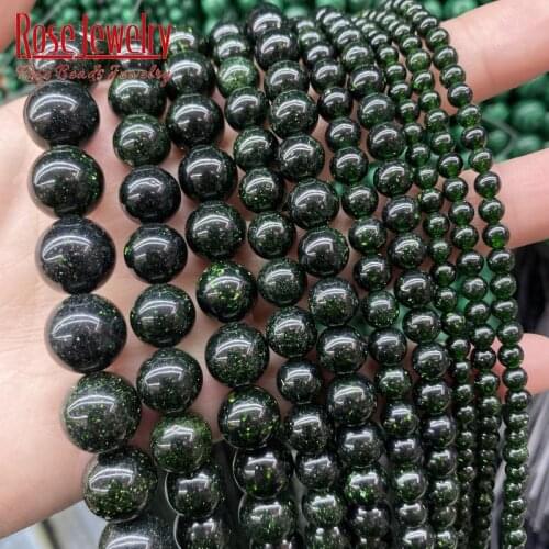 Wholesale Natural Green SandStone Round Loose Beads 15" Strand 4 6 8 10 12 14 MM For Jewelry Making DIY Bracelets Accessories