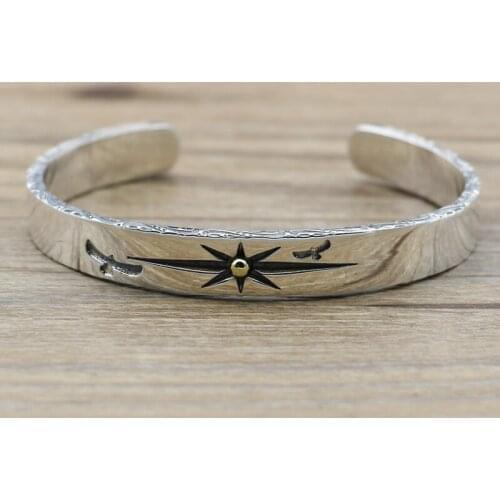 2017 Thai Silver Creative Couple S925 Sterling Silver Bracelet Open Feather Bracelet Bangle