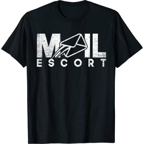 Mail Postman T-Shirt Funny Postal Theme Mail Escort Shirt Crazy Top T-Shirts For Students Cotton Tops Shirts Normal New Coming