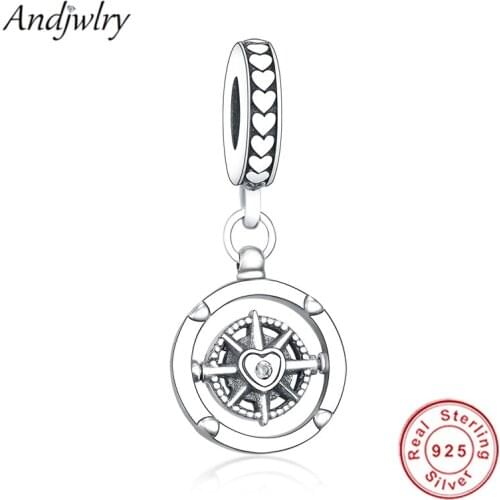 Fit Original Pandora Charms Bracelet 925 Sterling Silver Compass Dangle Charm Pendant Women DIY Jewelry Berloque