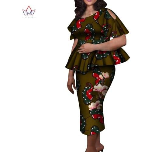 Plus Size Fashion African Sets for Women Dashik Private Custom Traditional African Clothing Sexy African Skirt Set WY7683