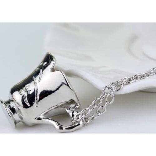 Rumbelle Bella Clip Tea Cup Pendant Necklace Once Upon A Time Charm Necklaces Jewelry Replica For Women Accessory Drop Shipping