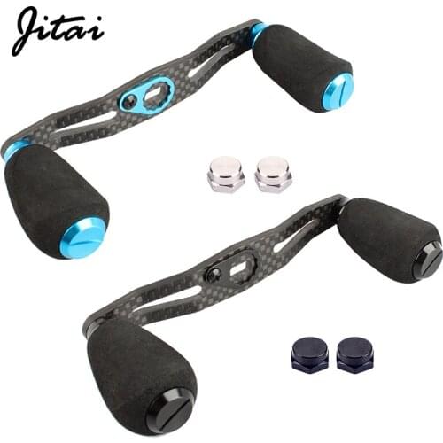 JITAI 7X4/8X5MM Hole Carbon Fiber Fishing Reel Handle DIY EVA Knob Baitcasting Reel Fishing Accessory Bait Casting Handle Screws