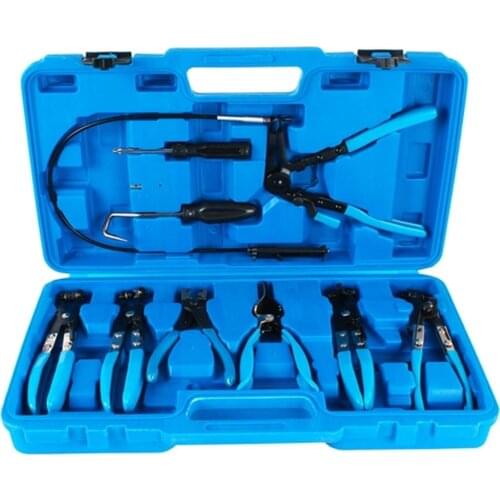 Hose Clamp Pliers Set 9 Piece All-in-One Box Set Hose and Tube Pliers with Screw Drivers Delivered in Plastic Robust Tool Case