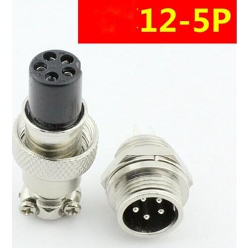 Air plug GX12-5 p five core air outlet air a set of five core plug and socket connection device