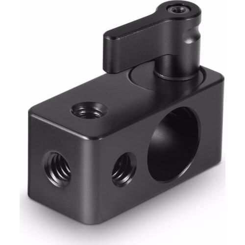 SmallRig Single Rod Clamp 15mm Rail Connector Adapter w/ Four 1/4"-20 Threads for 15mm Dslr Rig, Wingnut Black - 843