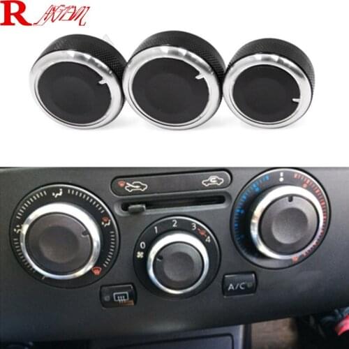 3pcs/set Car Air Conditioning Heat Control Switch Ac Knob Button Cover Cap Decoration Trim For Nissan NV200 LIVINA GENISS TIIDA