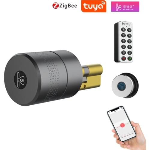Smart Bluetooth Remote Control Cylinder Lock Airbnk M500 Fingerprint Key Pad TTLock Or Tuya Zigbee Optional