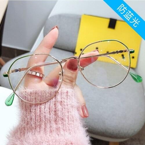 Vintage Anti Blue light Glasses Frame Round Lens Myopia Optical Mirror Simple Metal Women Men Transparent Eyewear Frames