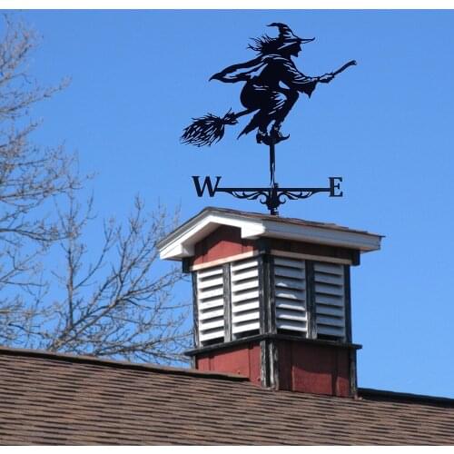Vintage Witch Weather Garden Decorations Vane Iron Funny Wind Speed Spinner Vane Household Patio Yard Decoration