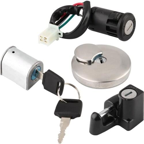 Ignition Lock Fuel Tank Cap Lock Helmet Lock Anti-Theft Lock Kit Fit For Honda Monkey Ape