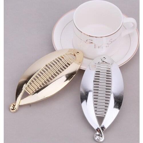 Wholesale 2Pc/set 14cm Fashion Plastic Came Clamp DIY Craft Fishtail Banana Hair Clips Gold and Silver Hairpins Hair Claws