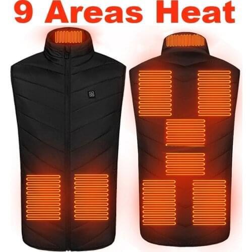 Newest Electric Heated Vest men women Heating Waistcoat Thermal Clothing Feather Hot Sale Winter Outdoor Warm Jacket Dropping