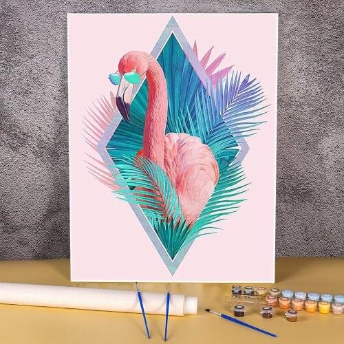 Animal Bird Flamingo Coloring By Numbers Painting Package Oil Paints 40*50 Picture By Numbers Photo Home Decor Drawing