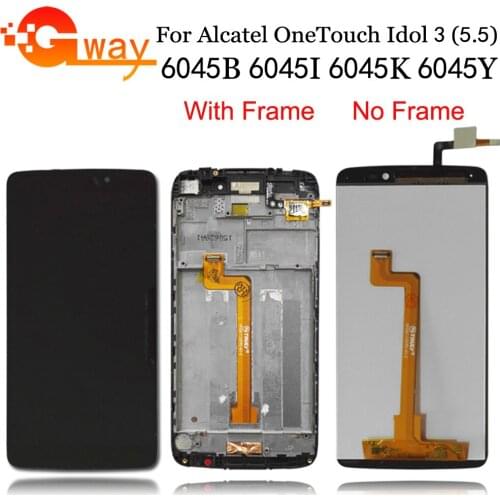 5.5" For Alcatel One Touch Idol 3 6045 OT6045 6045B 6045I 6045K 6045Y LCD Display Touch Screen Digitizer Assemblely With Frame