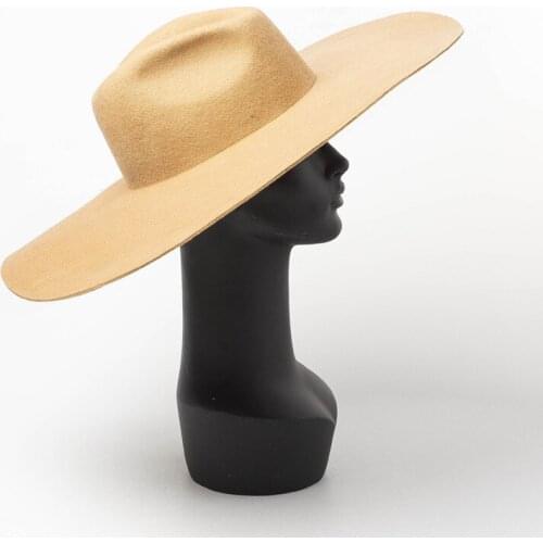 01908-hh8154 British Style winter wool solid wind brim fedoras big cap men women panama jazz hat