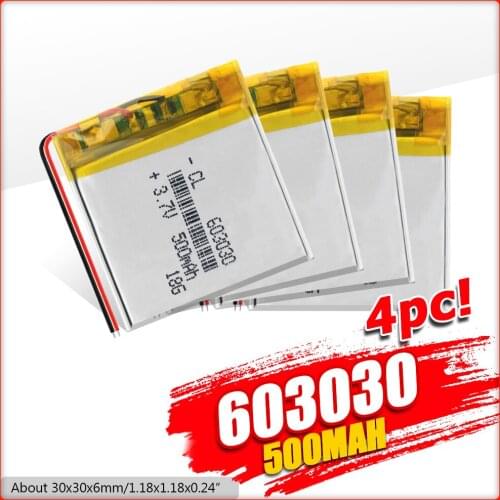 1/2/4 Pieces 3.7 V 603030 500mAh Li Polymer Li-po Battery Rechargeable 3.7v Voltage Pcb Charge Protected Lithium Li-ion Battery