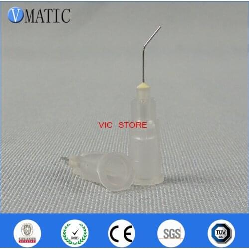 Free Shipping 100 Pieces 27G 45 Bent Degree 0.5'' Glue Dispensing Needle Bayonet Type Blunt Needles 1/2 Inch
