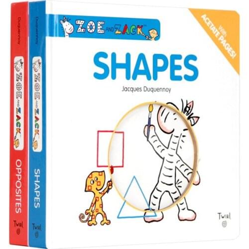 2 Books Children Cohesive English Picture Book Baby Shape Recognition Story Picture Book Paperback Hole Book