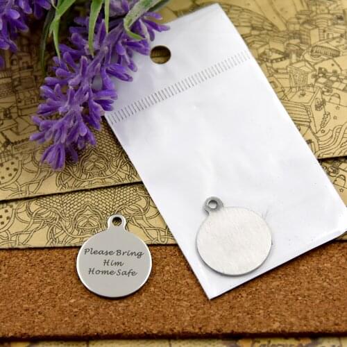 20pcs--stainless steel charms"Please Bring Him Home Safe"5 style for choosing DIY Charms Pendants